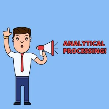 Writing note showing Analytical Processing. Business photo showcasing easily Illustrazione stock