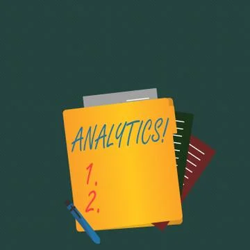 Writing note showing Analytics. Business photo showcasing Data Analysis Stock Illustration