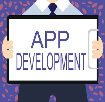 Writing note showing App Development. Business photo showcasing Development Ilustración de archivo