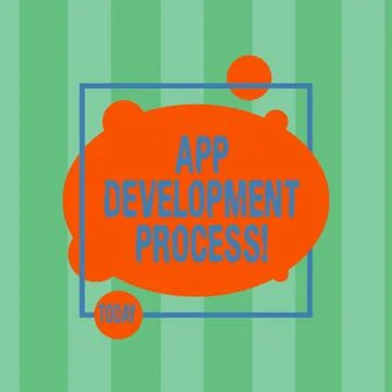 Writing note showing App Development Process. Business photo showcasing Stock Illustration