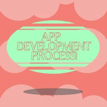 Writing note showing App Development Process. Business photo showcasing Illustrazione stock
