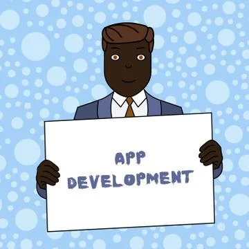 Writing note showing App Development. Business photo showcasing Development Ilustración de archivo