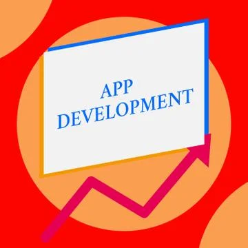 Writing note showing App Development. Business photo showcasing Development Ilustración de archivo