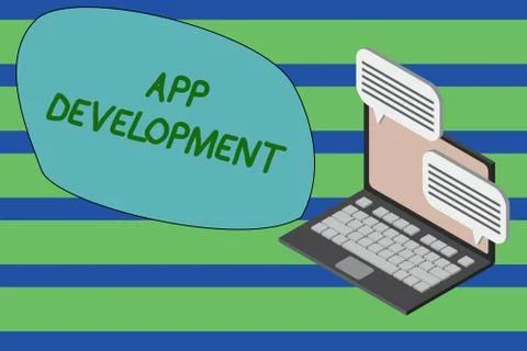Writing note showing App Development. Business photo showcasing Development Ilustración de archivo