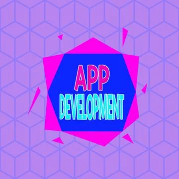 Writing note showing App Development. Business photo showcasing the act or Illustrazione stock