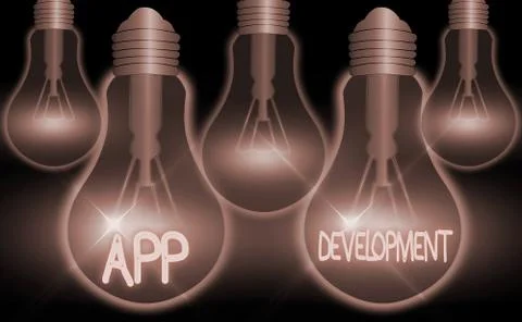 Writing note showing App Development. Business photo showcasing producing イラスト素材