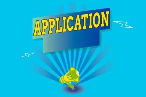 Writing note showing Application. Business photo showcasing an order for Illustrazione stock