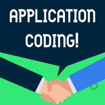 Writing note showing Application Coding. Business photo showcasing process by Stock Illustration