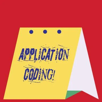 Writing note showing Application Coding. Business photo showcasing process by Stock Illustration