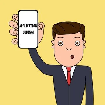 Writing note showing Application Coding. Business photo showcasing process by Stock Illustration