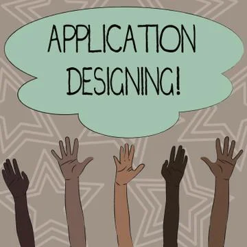 Writing note showing Application Designing. Business photo showcasing develops Stockillustratie