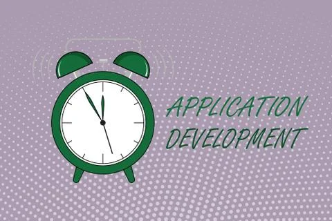 Writing note showing Application Development. Business photo showcasing creation Illustrazione stock