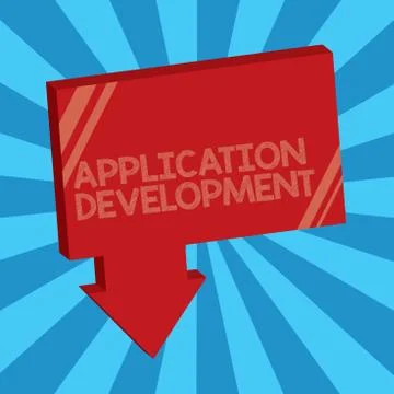 Writing note showing Application Development. Business photo showcasing creation Stock Illustration