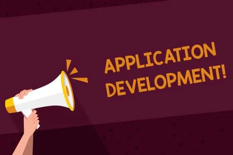 Writing note showing Application Development. Business photo showcasing proce 스톡 일러스트