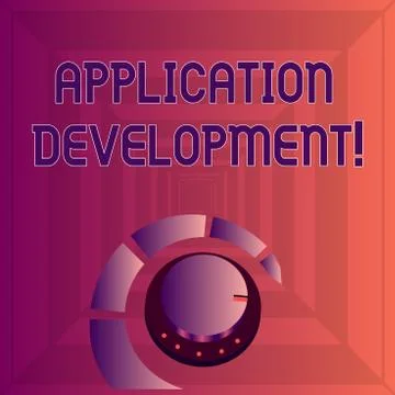 Writing note showing Application Development. Business photo showcasing proce Stockillustratie