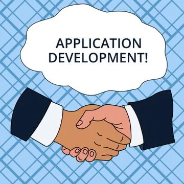 Writing note showing Application Development. Business photo showcasing creation Stock Illustration