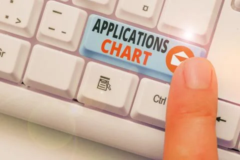 Writing note showing Applications Chart. Business photo showcasing graph used to Stock Photos