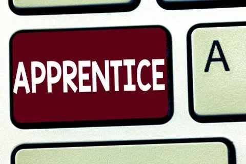 Writing note showing Apprentice. Business photo showcasing Person learning Stock Photos