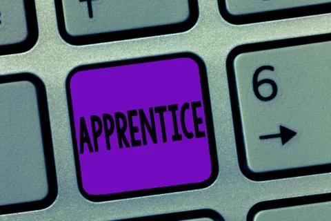 Writing note showing Apprentice. Business photo showcasing Person learning Stock Photos