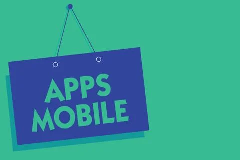 Writing note showing Apps Mobile. Business photo showcasing computer program Stock Illustration