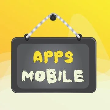 Writing note showing Apps Mobile. Business photo showcasing computer program Stock Illustration