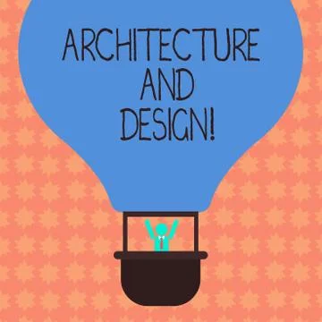 Writing note showing Architecture And Design. Business photo showcasing set of Stock Illustration