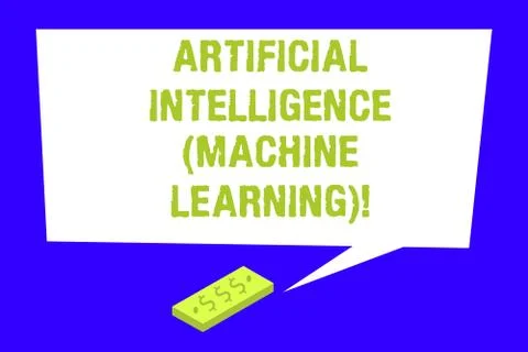 Writing note showing Artificial Intelligence Machine Learning. Business photo イラスト素材
