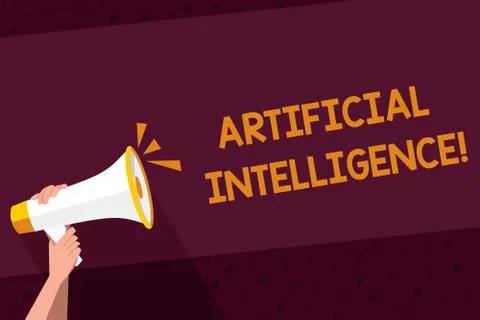 Writing note showing Artificial Intelligence. Business photo showcasing perfo Stock Illustration
