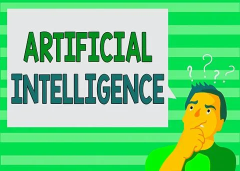 Writing note showing Artificial Intelligence. Business photo showcasing Stock Illustration