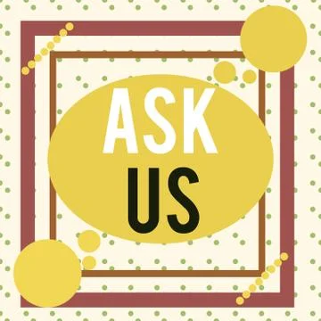 Writing note showing Ask Us. Business photo showcasing accepting questions or Stock Illustration