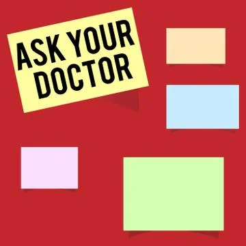 Writing note showing Ask Your Doctor. Business photo showcasing Consultation to Stock Illustration