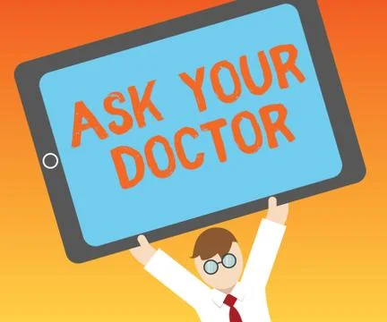 Writing note showing Ask Your Doctor. Business photo showcasing Consultation to Stock Illustration