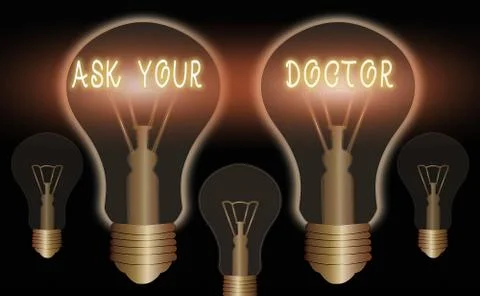 Writing note showing Ask Your Doctor. Business photo showcasing seeking Stock Illustration