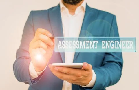 Writing note showing Assessment Engineer. Business photo showcasing gives Stock Photos