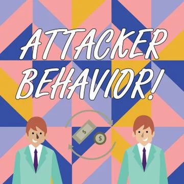 Writing note showing Attacker Behavior. Business photo showcasing analyze and Stockillustratie
