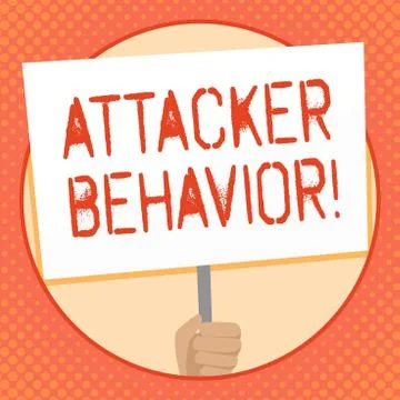 Writing note showing Attacker Behavior. Business photo showcasing analyze and 스톡 일러스트