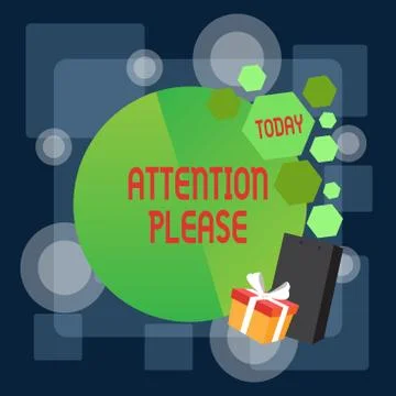 Writing note showing Attention Please. Business photo showcasing Asking showing Stock Illustration