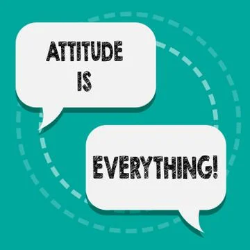 Writing note showing Attitude Is Everything. Business photo showcasing Personal Stock Illustration