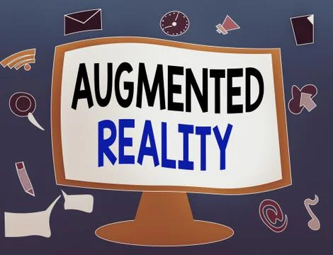 Writing note showing Augmented Reality. Business photo showcasing technology イラスト素材
