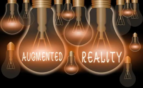 Writing note showing Augmented Reality. Business photo showcasing technology Stock-Illustration