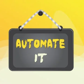 Writing note showing Automate It. Business photo showcasing convert process or Stock Illustration