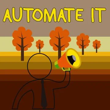 Writing note showing Automate It. Business photo showcasing convert process or Stock Illustration