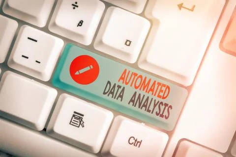 Writing note showing Automated Data Analysis. Business photo showcasing Stock Photos
