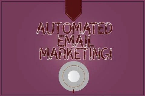 Writing note showing Automated Email Marketing. Business photo showcasing Email Stock Illustration