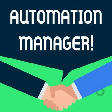 Writing note showing Automation Manager. Business photo showcasing eliminate Stock Illustration