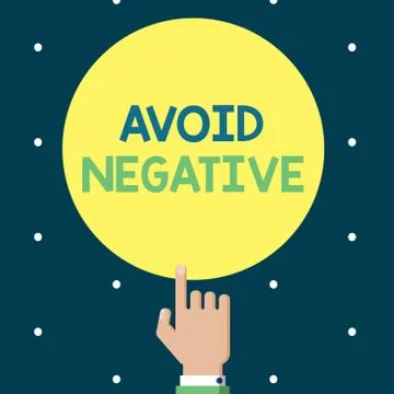 Writing note showing Avoid Negative. Business photo showcasing Staying away from Stock Illustration
