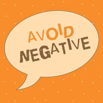Writing note showing Avoid Negative. Business photo showcasing Staying away from Stock Illustration