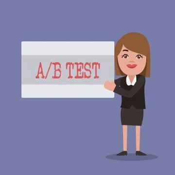 Writing note showing A B Test. Business photo showcasing Simple short Stock Illustration