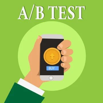 Writing note showing A B Test. Business photo showcasing Simple short Stockillustratie