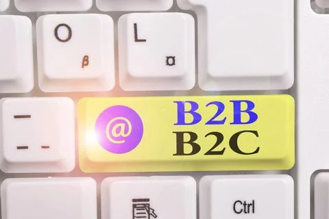 Writing note showing B2B B2C. Business photo showcasing two types for send... Stock Photos